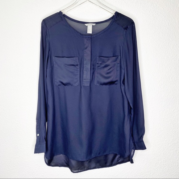 H&M Sheer Long Sleeve Blouse - Picture 1 of 6